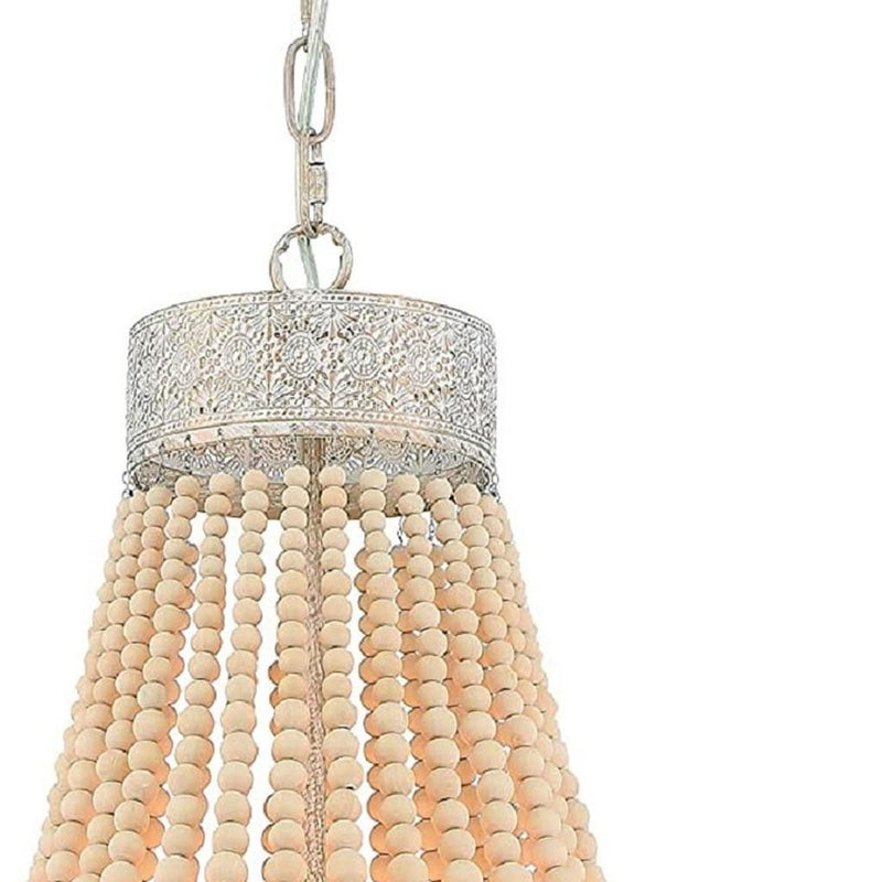 Candle Style Five Light Metal Dimmable Chandelier - Gold / White