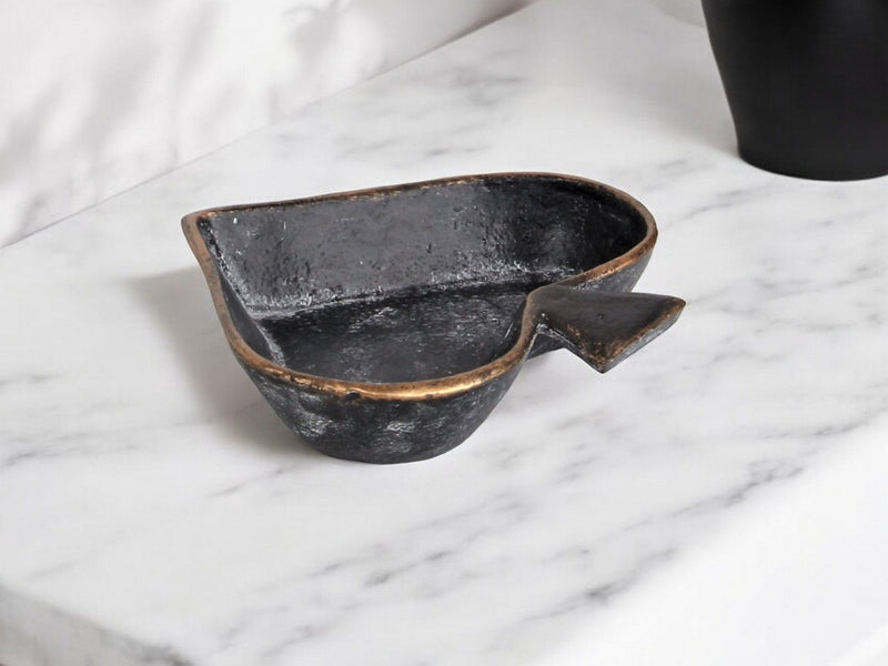 6" Novelty Cast Iron Handmade Vanity Tray - Black
