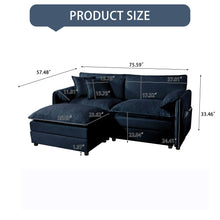 Load image into Gallery viewer, Modern Comfy Deep Seat Modular Sectional Sofa Cloud Couch With Ottoman
