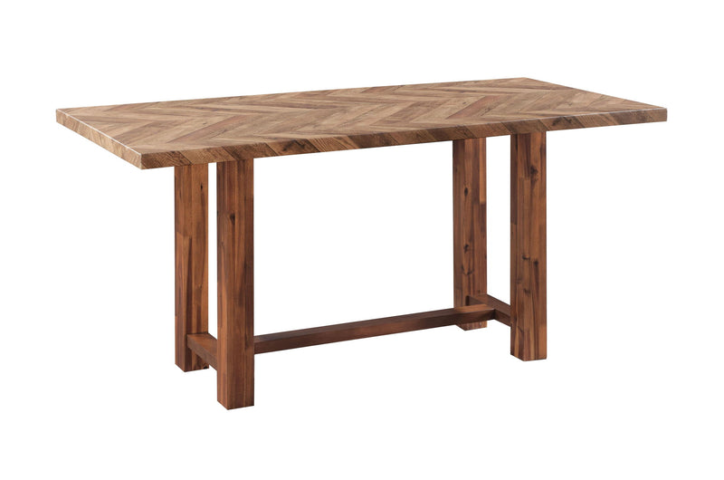Wood Trestle Base Dining Table - Brown