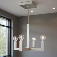 Load image into Gallery viewer, 18'' Four Light Dimmable Chandelier With Shades - Nickel
