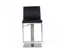 Load image into Gallery viewer, Faux Leather And Stainless Steel Swivel Low Back Bar Height Bar Chair - Black And Silver
