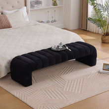 Load image into Gallery viewer, Modern Upholstered Armless Bed Bench With Channel Tufted Design
