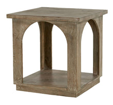 Load image into Gallery viewer, 24" Distressed Solid Wood Square Floor Shelf End Table - Brown

