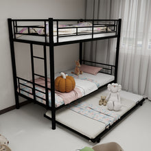 Load image into Gallery viewer, Metal Bunk Bed For Kids, Convertible Bedframe With Ladders &amp; Guardrail
