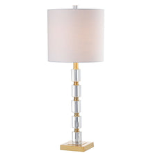 Load image into Gallery viewer, Novelty Table Lamps With Drum Shades (Set of 2) - Clear / Brass / White
