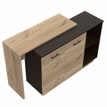 Load image into Gallery viewer, 59" Kitchen Island With Storage - Natural / Black
