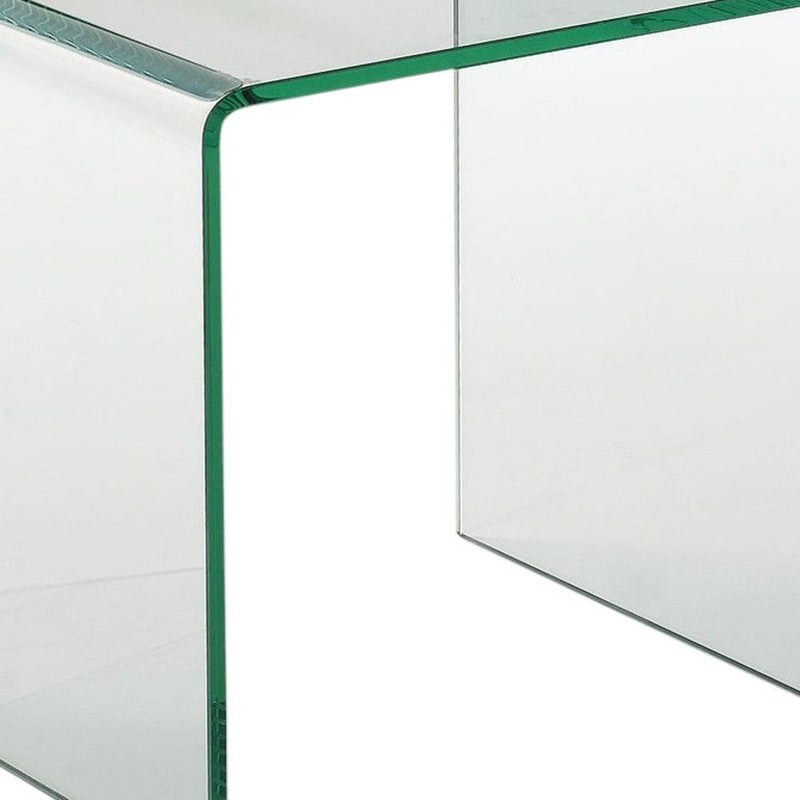 21" Glass Rounded Edge End Table - Clear