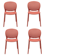 Load image into Gallery viewer, Heavy Duty Plastic Partially Open Back Dining Side Chairs (Set of 4) - Orange
