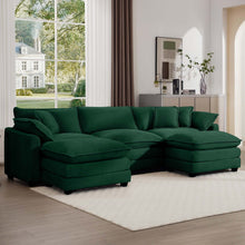 Load image into Gallery viewer, Modern Oversized Modular Cushion Sofa With Ottoman, Low Back, Deep Seating Sofa Set
