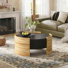 Load image into Gallery viewer, Modern Colorblocked Striped Coffee Table With Flip Top Storage
