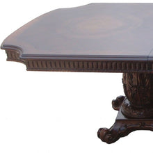 Load image into Gallery viewer, 136" Solid Wood And Solid Manufactured Wood Double Pedestal Base Dining Table - Brown
