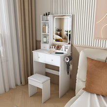 Load image into Gallery viewer, Modern Small Vanity Desk With 3 LED Lighting Modes, 3 Drawers
