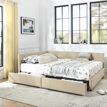 Load image into Gallery viewer, Mid-Century Storage Upholstered Tufted Bed Frame With Backrest And Armrests
