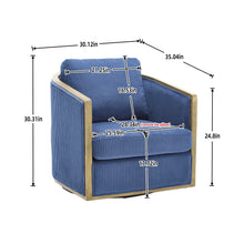 Load image into Gallery viewer, Corduroy Barrel Chair, 360 Degree Swivel
