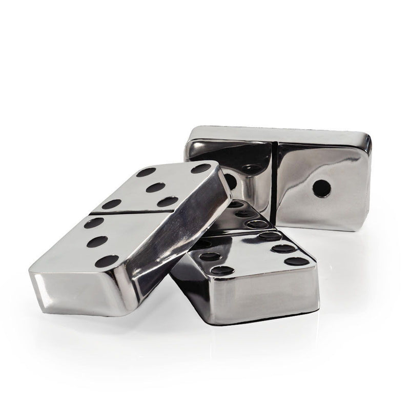 Decorative Dominoes (Set of 3) - Silver / Silver