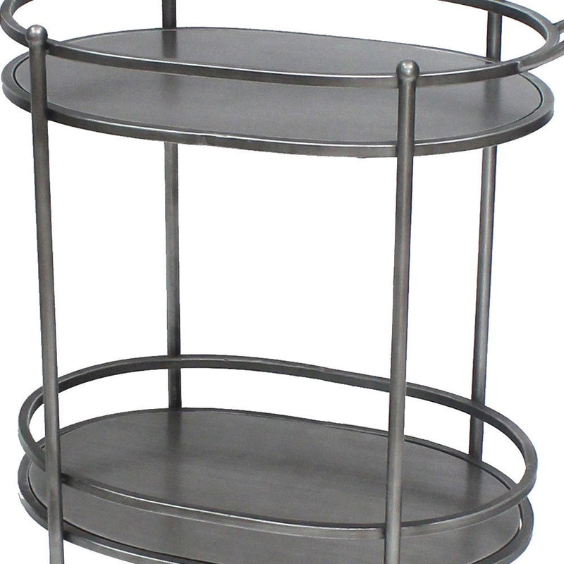 Antique Oval Service Cart - Bronze