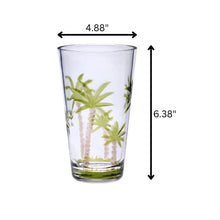 Load image into Gallery viewer, Palm Tree Design Acrylic Hi Ball Glasses Plastic, Bpa Free (Set of 4), 20Oz - Clear
