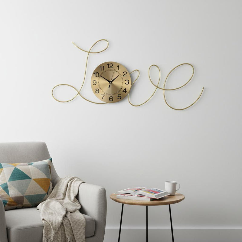 Silent Analog Novelty Wall Clock - Gold