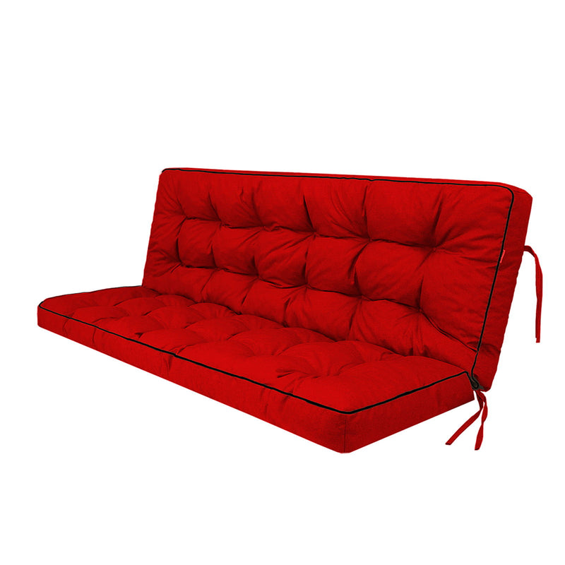 3 Seater Outdoor Porch Swing Cushion With Backrest, Waterproof