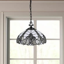 Load image into Gallery viewer, Unique Statement Two Light Glass Dimmable Chandelier With Shades - Black / White
