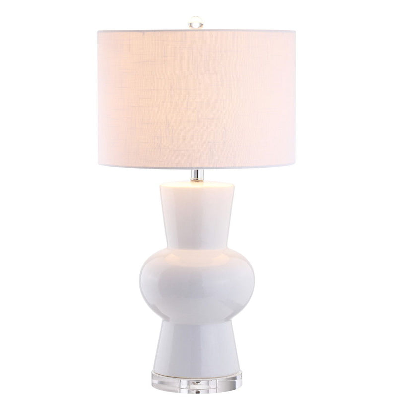 29" Novelty Table Lamp With Drum Shade - White