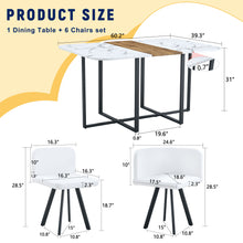Load image into Gallery viewer, Modern Minimalist Marble Pattern Joinery Dining Table With Dining Chairs
