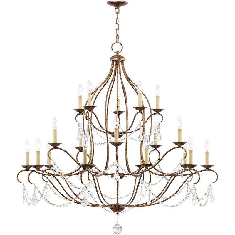 46" Multi Light Metal Dimmable Chandelier With Shades - Bronze