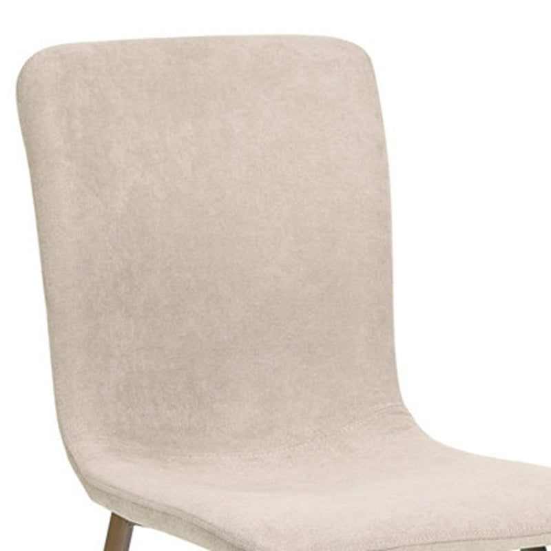 Upholstered Fabric Dining Side Chairs (Set of 4) - Beige / Gold