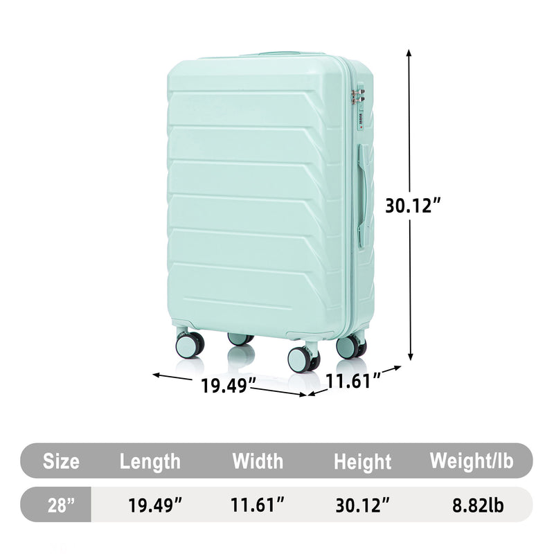 Hard Shell Luggage With Scratch Resistant Surface, 4 Wheels, Combination Lock & Side Hooks
