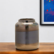 Load image into Gallery viewer, Striped Cylinder Table Vase - Black / Blue
