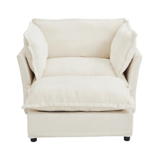 Load image into Gallery viewer, Modern Armchair Sofa With Movable Ottoman
