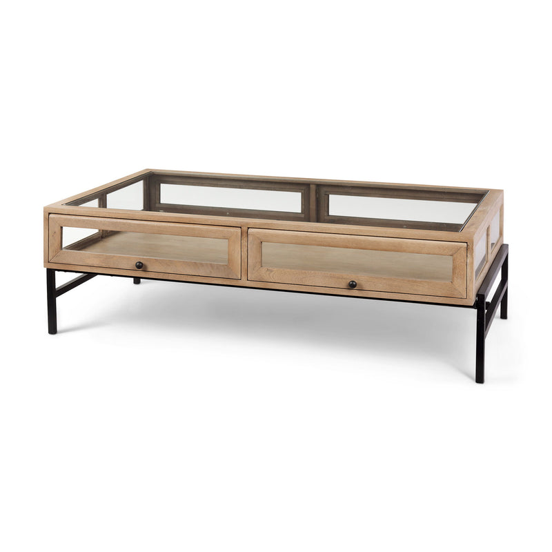 Mirrored Coffee Table - Clear / Black