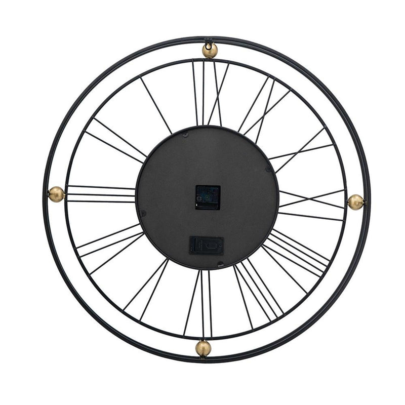 Circle Analog Exposed Gear Wall Clock (485988) - Black / Gold