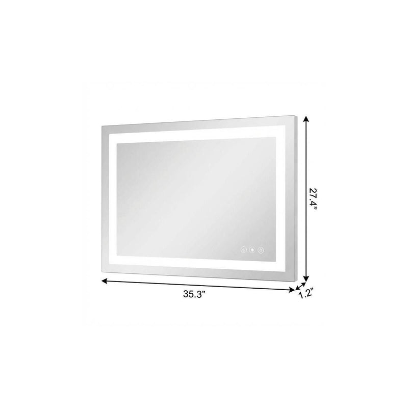 27" Frameless Bathroom Vanity Mirror - White