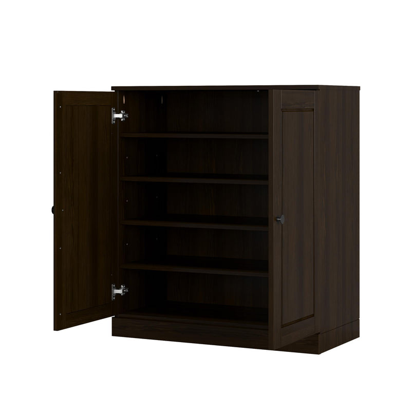 Twenty Pair Solid Woodshoe Storage Cabinet (752371) - Espresso