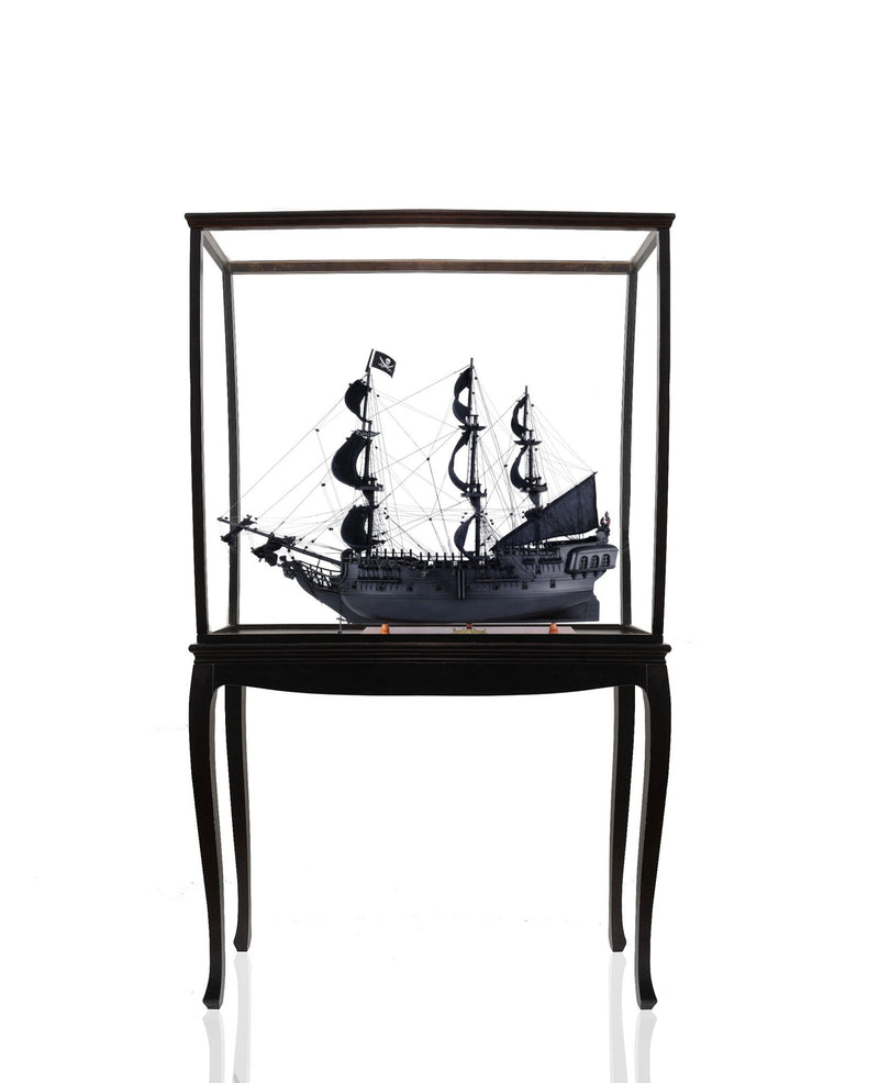 Hand Painted Pirate Floor Display Model Boat - Black / Pearl