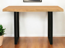 Load image into Gallery viewer, 47" Solid Wood And Metal Live Edge Console Table - Natural And Black
