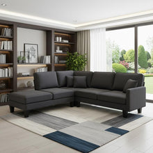 Load image into Gallery viewer, 88" Fabric Modular Sofa With Black Legs - Gray
