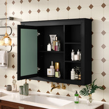 Load image into Gallery viewer, Wall Mounted Medicine Cabinet With Mirror, Storage Cabinet Featuring 6 Open Shelves And Adjustable Interior
