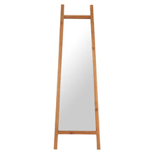 Load image into Gallery viewer, 70" Solid Wood Leaning Geometric Framed Standing Mirror - Natural

