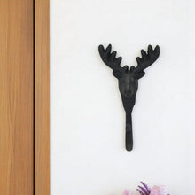 Load image into Gallery viewer, 3" Cast Iron Deer Stag Wall Hook - Black
