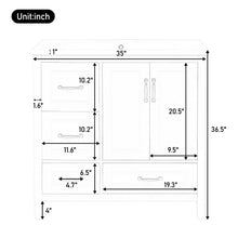 Load image into Gallery viewer, Bathroom Vanity With Sink, Soft Closing Doors &amp; Drawers, Metal Handles
