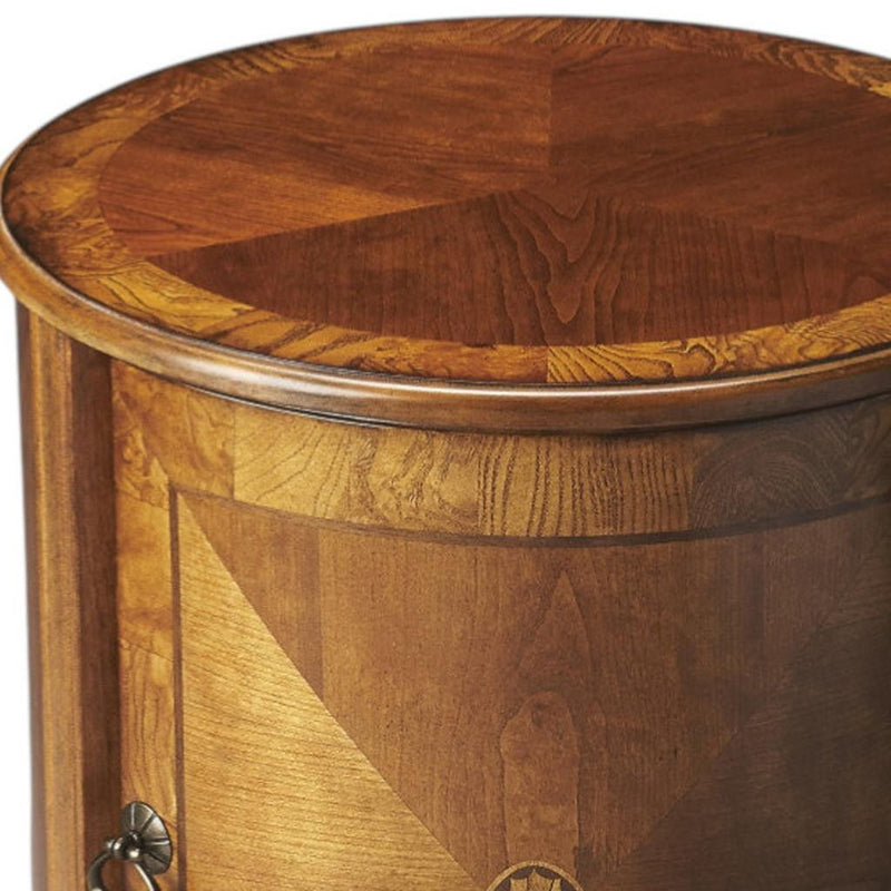 Round End Table - Brown