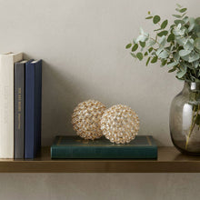 Load image into Gallery viewer, Polished Spheres In Brilliant Shiny Luster Finished Golden Frame (Set of 2) - Gold
