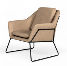 Load image into Gallery viewer, Industrial Faux Leather Accent Chair - Taupe And Black
