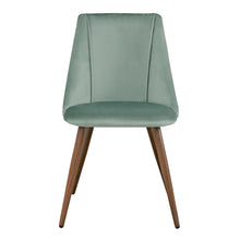 Load image into Gallery viewer, Velvet Steel Dining Side Chairs (Set of 2) - Green / Brown
