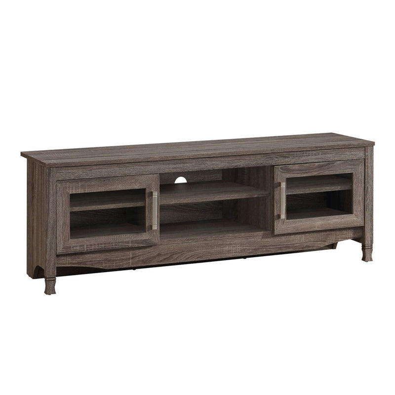 Wood Enclosed Open Storage TV Stand (724158) - Gray
