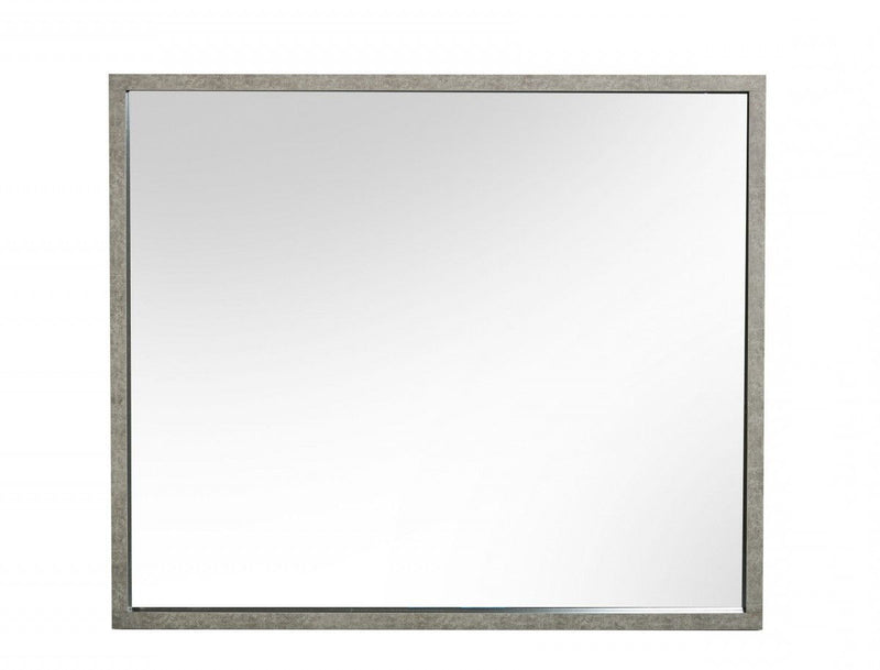 34" Faux Concrete Framed Accent Mirror - Gray