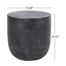 Load image into Gallery viewer, Outdoor Lightweight Concrete End Table With Natural Texture - Matte Black
